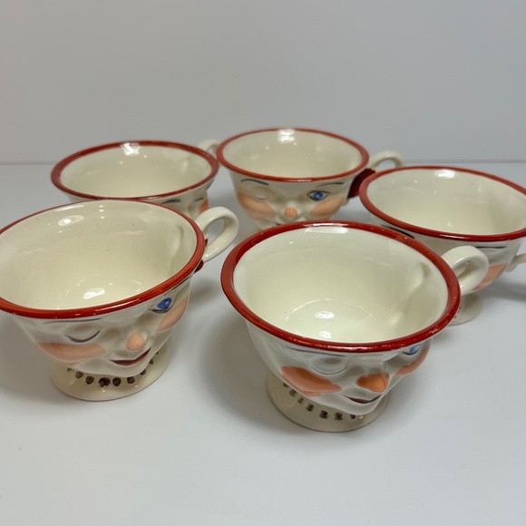 RARE Vintage 1950's winking teacups, set of 5, Sterling Pottery England - Picture 8 of 12